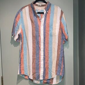 J.Crew Irish Linen Striped Shirt size LT